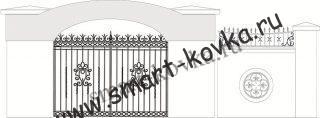Кованые ворота № 14 Цена за метр квадратный