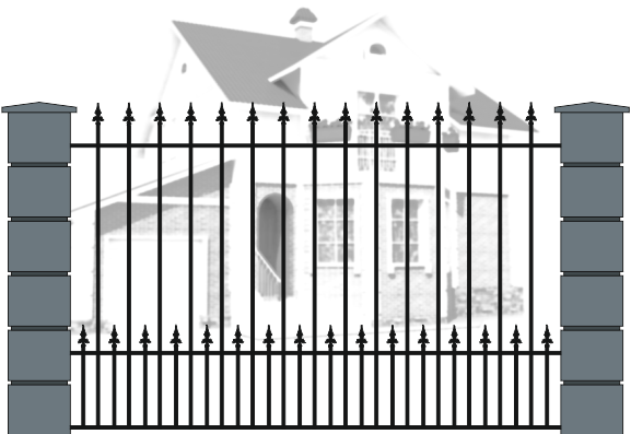 Простой забор с пиками в два ряда